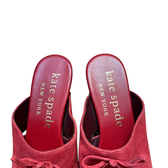 Kate Spade NY Amsterdam Womens Mules Clogs Size 8.5 B Red Suede Womens Slip On - Picture 3 of 8